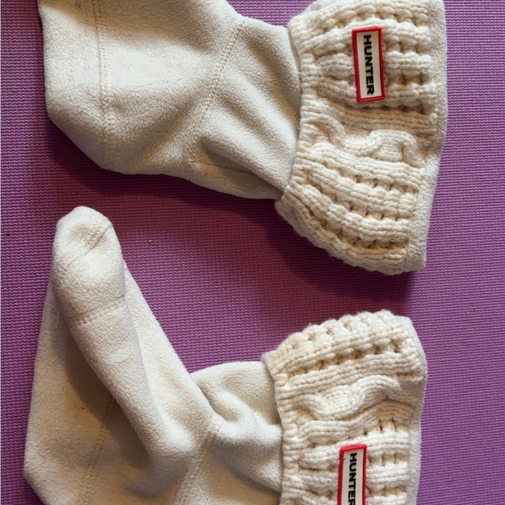 Hunter Cream Knit Boot Socks